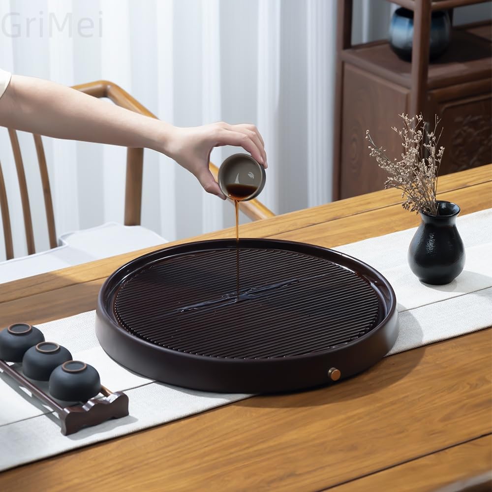 GriMei茶托 ステンレス鋼茶盤 ティートレー 茶トレイ 茶盆 茶台 中国